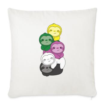 Ceterosexual Flag Pride LGBTQ Sloth Bunch - Sofa pillowcase 17,3'' x 17,3'' (45 x 45 cm) - natural white - Front