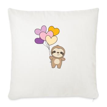 Trixic drapeau ballon fierté LGBTQ paresseux - Housse de coussin décorative 45 x 45 cm - blanc nature - Devant