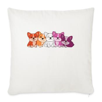 Lesbian Flag Corgi Pride LGBTQ Cute Dogs - Sofa pillowcase 17,3'' x 17,3'' (45 x 45 cm) - natural white - Front