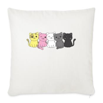 queerplatonic flag pride LGBTQ cute cat pile - Sofa pillowcase 17,3'' x 17,3'' (45 x 45 cm) - natural white - Front