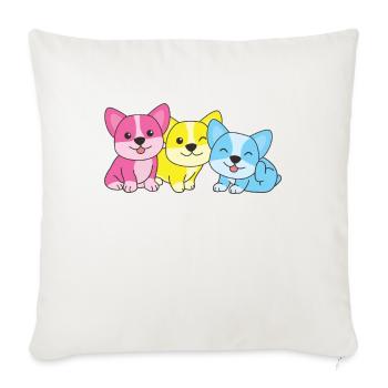 Pansexual Flag Corgi Pride LGBTQ Cute Dogs - Sofa pillowcase 17,3'' x 17,3'' (45 x 45 cm) - natural white - Front
