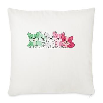 abrosexual flag corgi pride LGBTQ cute dogs - Sofa pillowcase 17,3'' x 17,3'' (45 x 45 cm) - natural white - Front
