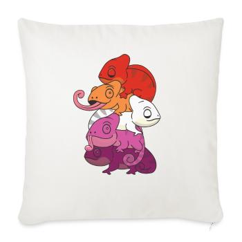 Lesbian Flag Pride LGBTQ Chameleon Bunch - Sofa pillowcase 17,3'' x 17,3'' (45 x 45 cm) - natural white - Front