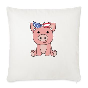 4th of July american Schwein kids usa - Sofakissenbezug 45 x 45 cm - Naturweiß  - Vorne