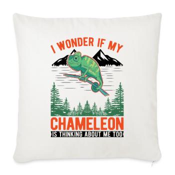 Caméléon Cadeau Caméléon - Housse de coussin décorative 45 x 45 cm - blanc nature - Devant