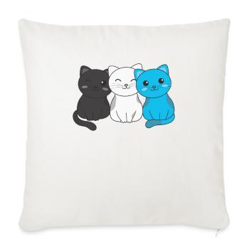 mascic flag pride LGBTQ cute cat pile - Sofa pillowcase 17,3'' x 17,3'' (45 x 45 cm) - natural white - Front
