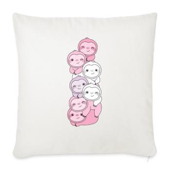 pomosexual flag pride LGBTQ cute sloth pile - Sofa pillowcase 17,3'' x 17,3'' (45 x 45 cm) - natural white - Front