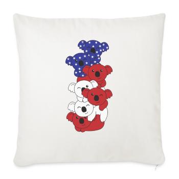 Koala for the Fourth of July USA Flag Koalas - Sofa pillowcase 17,3'' x 17,3'' (45 x 45 cm) - natural white - Front
