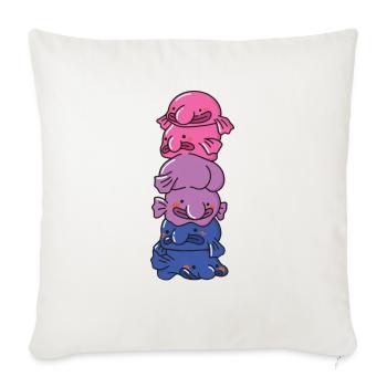 Bi Flag Gay Pride LGBTQ Blobfish - Sofa pillowcase 17,3'' x 17,3'' (45 x 45 cm) - natural white - Front