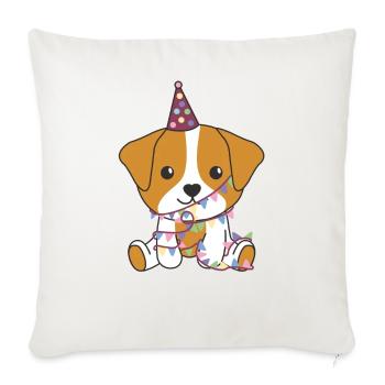Jack Russell for a birthday for children - Sofa pillowcase 17,3'' x 17,3'' (45 x 45 cm) - natural white - Front