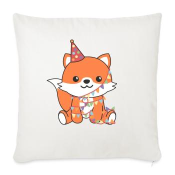 Fox for a birthday for children a birthday - Sofa pillowcase 17,3'' x 17,3'' (45 x 45 cm) - natural white - Front