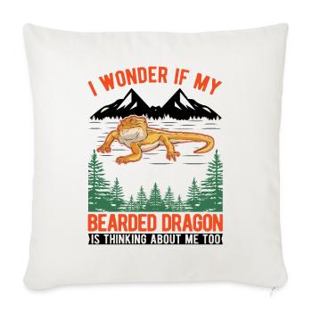 Dragon barbu Cadeau Dragon Barbu Pogona - Housse de coussin décorative 45 x 45 cm - blanc nature - Devant