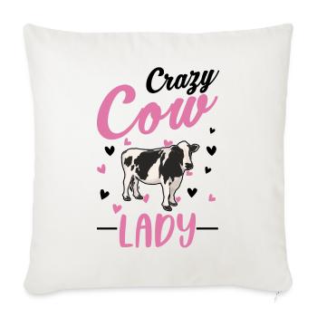 Crazy Cow lady Cow Woman Cattle Breeder - Housse de coussin décorative 45 x 45 cm - blanc nature - Devant