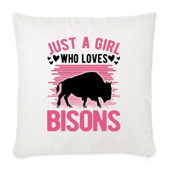 Buffalo Girl Bison Water Buffalo Buffalo - Sofa pillowcase 17,3'' x 17,3'' (45 x 45 cm) - natural white - Front