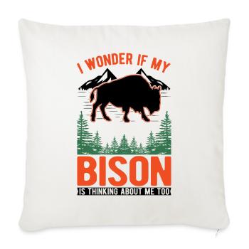 Buffalo Gift Bison Buffallo Buffle d’eau - Housse de coussin décorative 45 x 45 cm - blanc nature - Devant