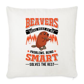 Beaver Gift Beaver Dam - Sofa pillowcase 17,3'' x 17,3'' (45 x 45 cm) - natural white - Front