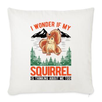 Écureuil Cadeau Écureuil Gris - Housse de coussin décorative 45 x 45 cm - blanc nature - Devant