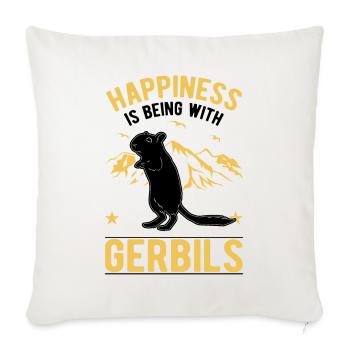 Gerbille Glück gerbille de rat de course - Housse de coussin décorative 45 x 45 cm - blanc nature - Devant
