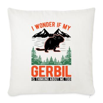 Gerbille Cadeau Rat de course mongol Gerbille - Housse de coussin décorative 45 x 45 cm - blanc nature - Devant