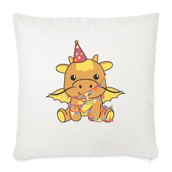 Dragon for a birthday for children a birthday - Sofa pillowcase 17,3'' x 17,3'' (45 x 45 cm) - natural white - Front