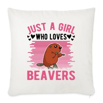 Beaver Girl Beaver Dam - Sofa pillowcase 17,3'' x 17,3'' (45 x 45 cm) - natural white - Front