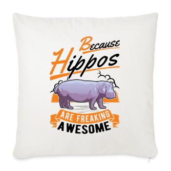 Hippo Gift Hippo Hippo - Sofa pillowcase 17,3'' x 17,3'' (45 x 45 cm) - natural white - Front