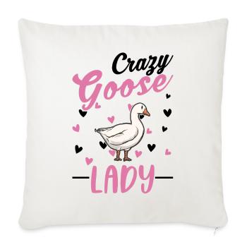 Crazy Goose lady geese goose breeder - Sofa pillowcase 17,3'' x 17,3'' (45 x 45 cm) - natural white - Front