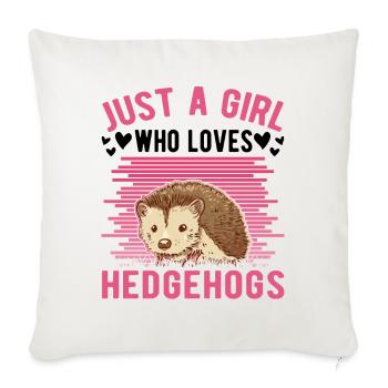 Hérisson Fille Épineux - Housse de coussin décorative 45 x 45 cm - blanc nature - Devant