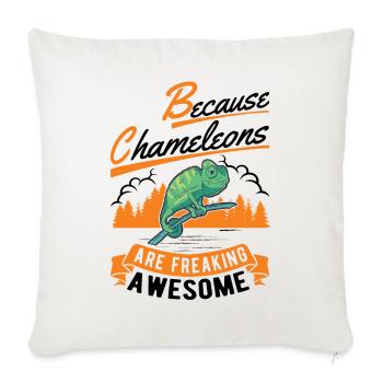 Parce que les caméléons sont des caméléons géniaux - Housse de coussin décorative 45 x 45 cm - blanc nature - Devant