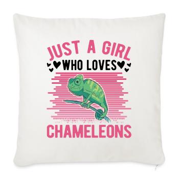 Caméléon Fille Caméléon - Housse de coussin décorative 45 x 45 cm - blanc nature - Devant
