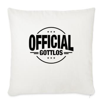 Offiziell Gottlos lustiger Spruch Geschenk - Sofakissenbezug 45 x 45 cm - Naturweiß  - Vorne