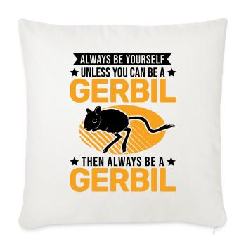 Gerbil Gift Racing Rat Gerbil - Sofa pillowcase 17,3'' x 17,3'' (45 x 45 cm) - natural white - Front