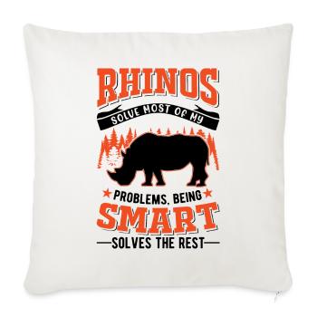 Rhinocéros Cadeau Rhino Rhinocéros - Housse de coussin décorative 45 x 45 cm - blanc nature - Devant