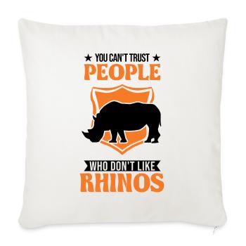 Rhinocéros Cadeau Rhino Rhinocéros - Housse de coussin décorative 45 x 45 cm - blanc nature - Devant