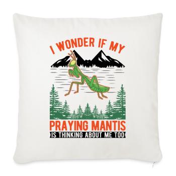 Praying mantis Gift Mantis Mantis - Sofa pillowcase 17,3'' x 17,3'' (45 x 45 cm) - natural white - Front