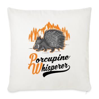 Porcupine Whisperer - Housse de coussin décorative 45 x 45 cm - blanc nature - Devant