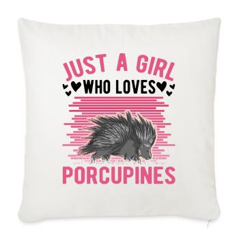 Porcupine Girl Porcupine - Sofa pillowcase 17,3'' x 17,3'' (45 x 45 cm) - natural white - Front