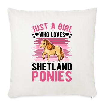 Shetland Pony Girl Shetland Pony Shetty - Housse de coussin décorative 45 x 45 cm - blanc nature - Devant