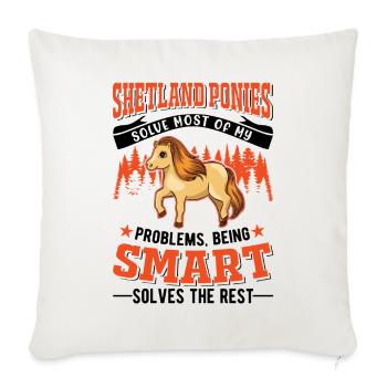 Shetland Pony Geschenk Shetty - Sofakissenbezug 45 x 45 cm - Naturweiß  - Vorne