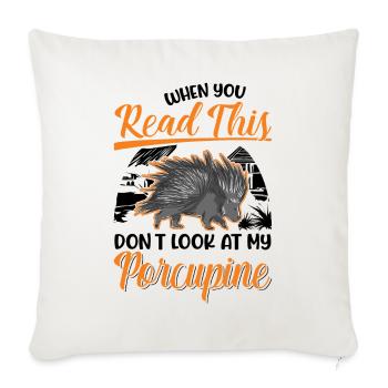 Porcupine lover Porcupine - Sofa pillowcase 17,3'' x 17,3'' (45 x 45 cm) - natural white - Front