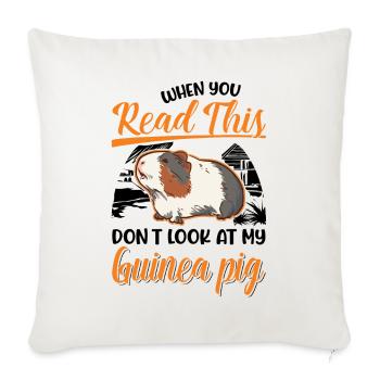 Guinea Pig Gift Guinea Pig - Sofa pillowcase 17,3'' x 17,3'' (45 x 45 cm) - natural white - Front
