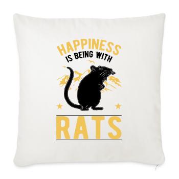 Rat Luck Rat Owner Domestic Rat - Sofa pillowcase 17,3'' x 17,3'' (45 x 45 cm) - natural white - Front