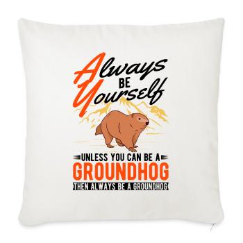 Marmotte Marmotte Marmotte de la forêt Marmotte - Housse de coussin décorative 45 x 45 cm - blanc nature - Devant