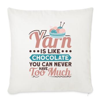 Handmade knitting funny knitting saying - Sofa pillowcase 17,3'' x 17,3'' (45 x 45 cm) - natural white - Front