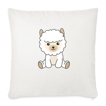 Alpaga animaux mignons pour enfants Alpagas manga - Housse de coussin décorative 45 x 45 cm - blanc nature - Devant