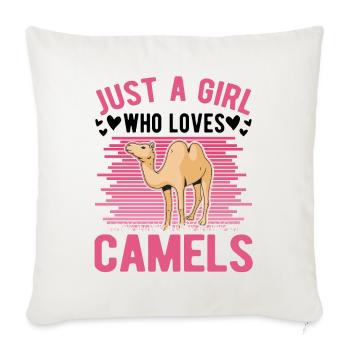 Camel Girl Dromedary Egypt Big Camel - Sofa pillowcase 17,3'' x 17,3'' (45 x 45 cm) - natural white - Front