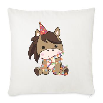 Horse for birthday for children a gift - Sofa pillowcase 17,3'' x 17,3'' (45 x 45 cm) - natural white - Front