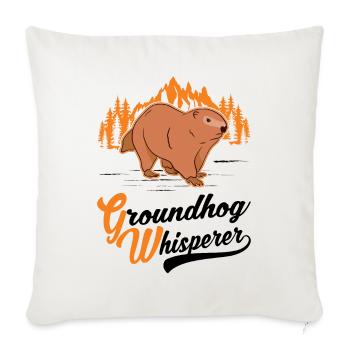 Murmeltier Flüsterer Groundhog Waldmurmeltier - Sofakissenbezug 45 x 45 cm - Naturweiß  - Vorne