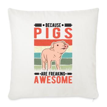 Parce que les cochons sont géniaux Schweine - Housse de coussin décorative 45 x 45 cm - blanc nature - Devant