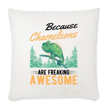 Parce que les caméléons sont des caméléons géniaux - Housse de coussin décorative 45 x 45 cm - blanc nature - Devant